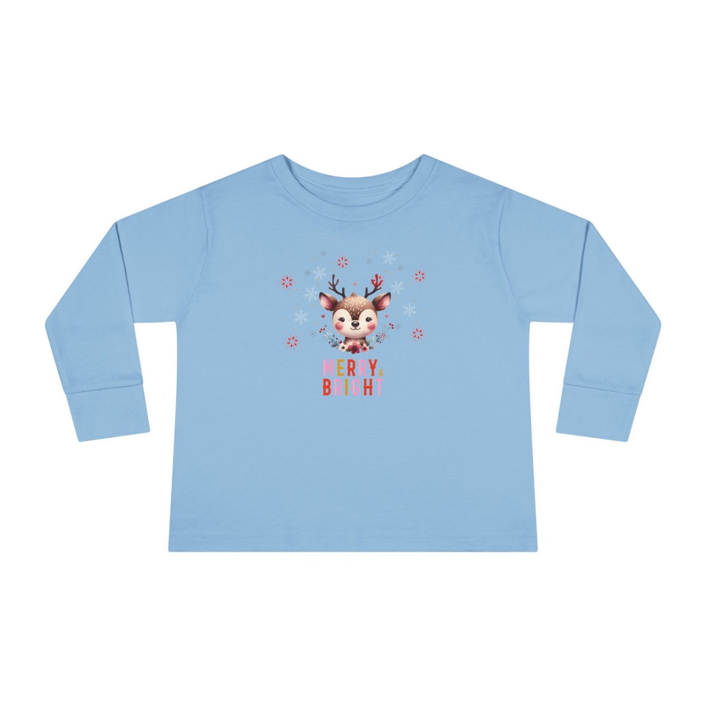 Toddler Merry Bright Reindeer Long Sleeve Tee
