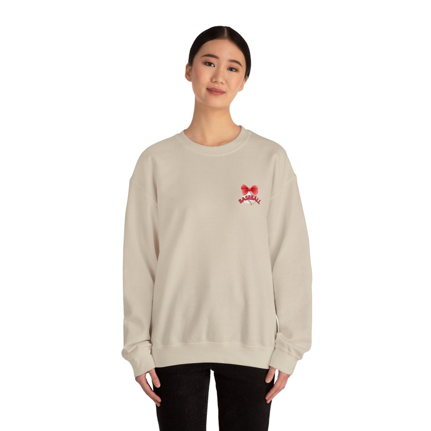 Comfy Coquette Inspired Baseball Crewneck Sweatshirt