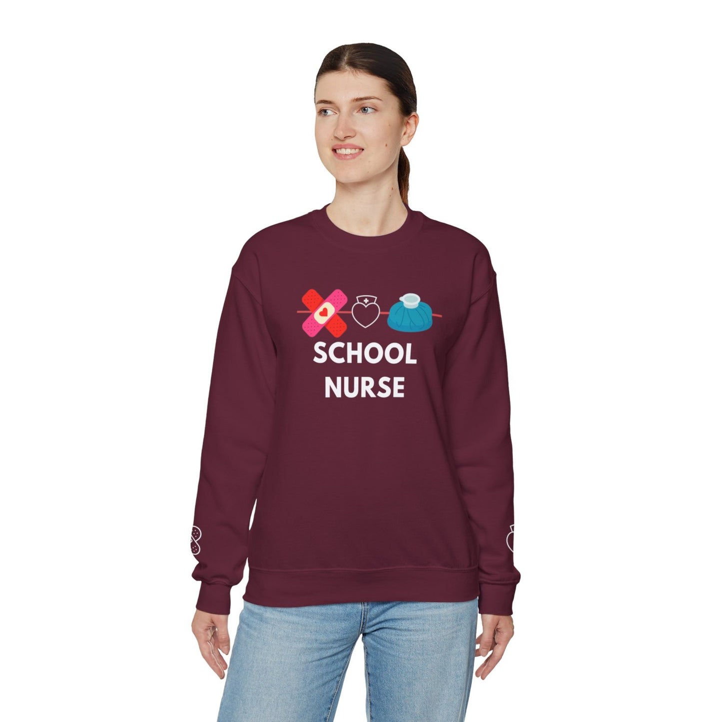 Comfy School Nurse Crewneck Sweatshirt