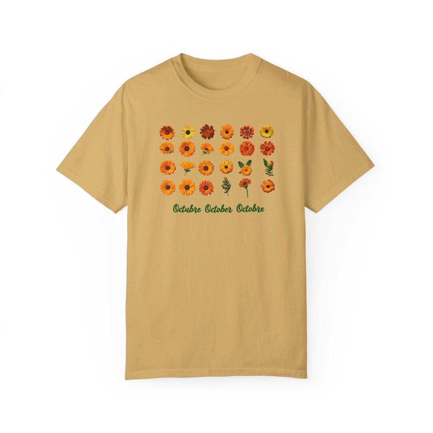 October Inspired Floral T-Shirt Featuring Marigolds