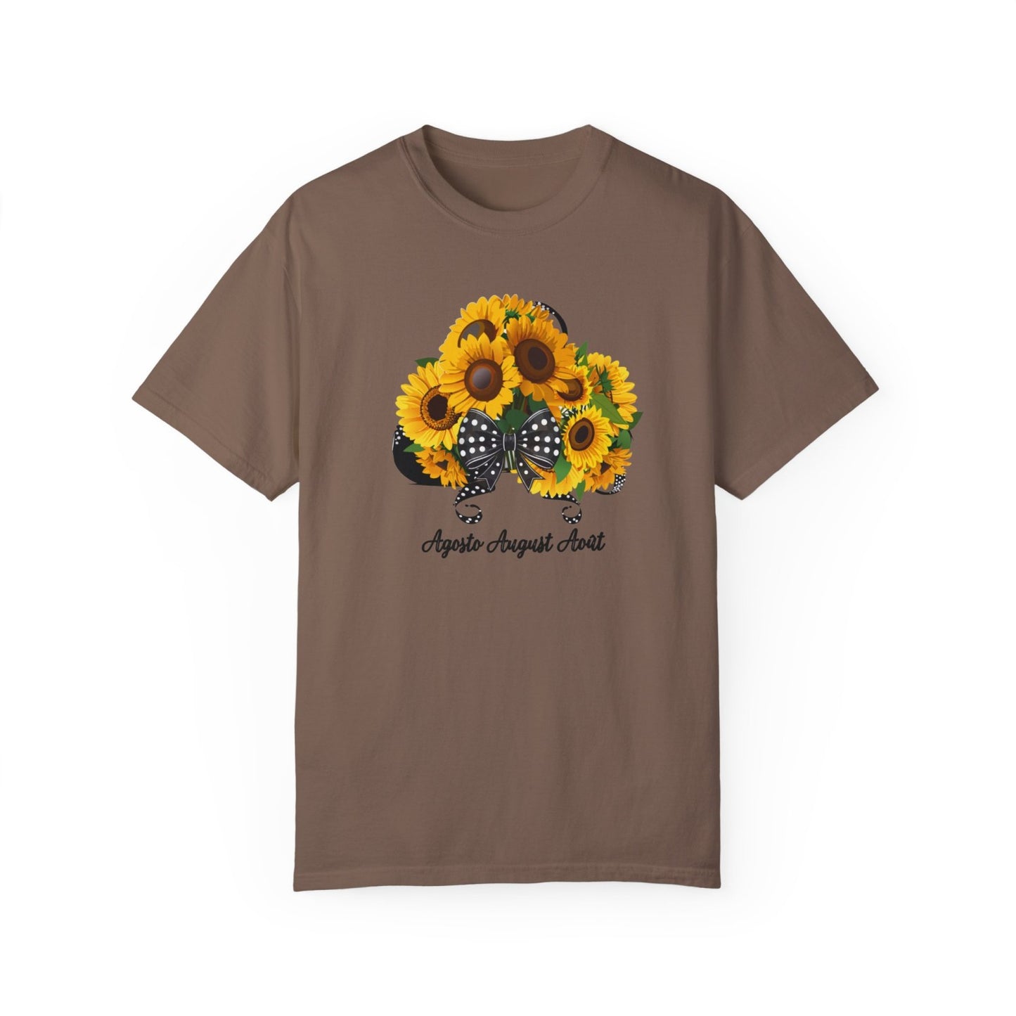 August Inspired Floral T-Shirt Featuring Sunflowers Bouquet
