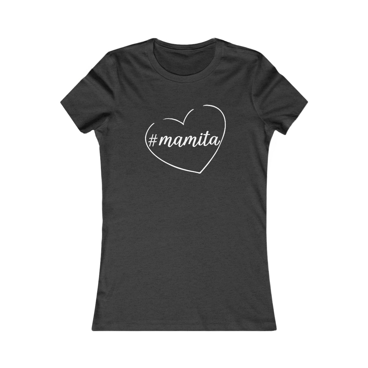 Cute Black Tee for Women with Simple Hashtag Mamita Heart Design