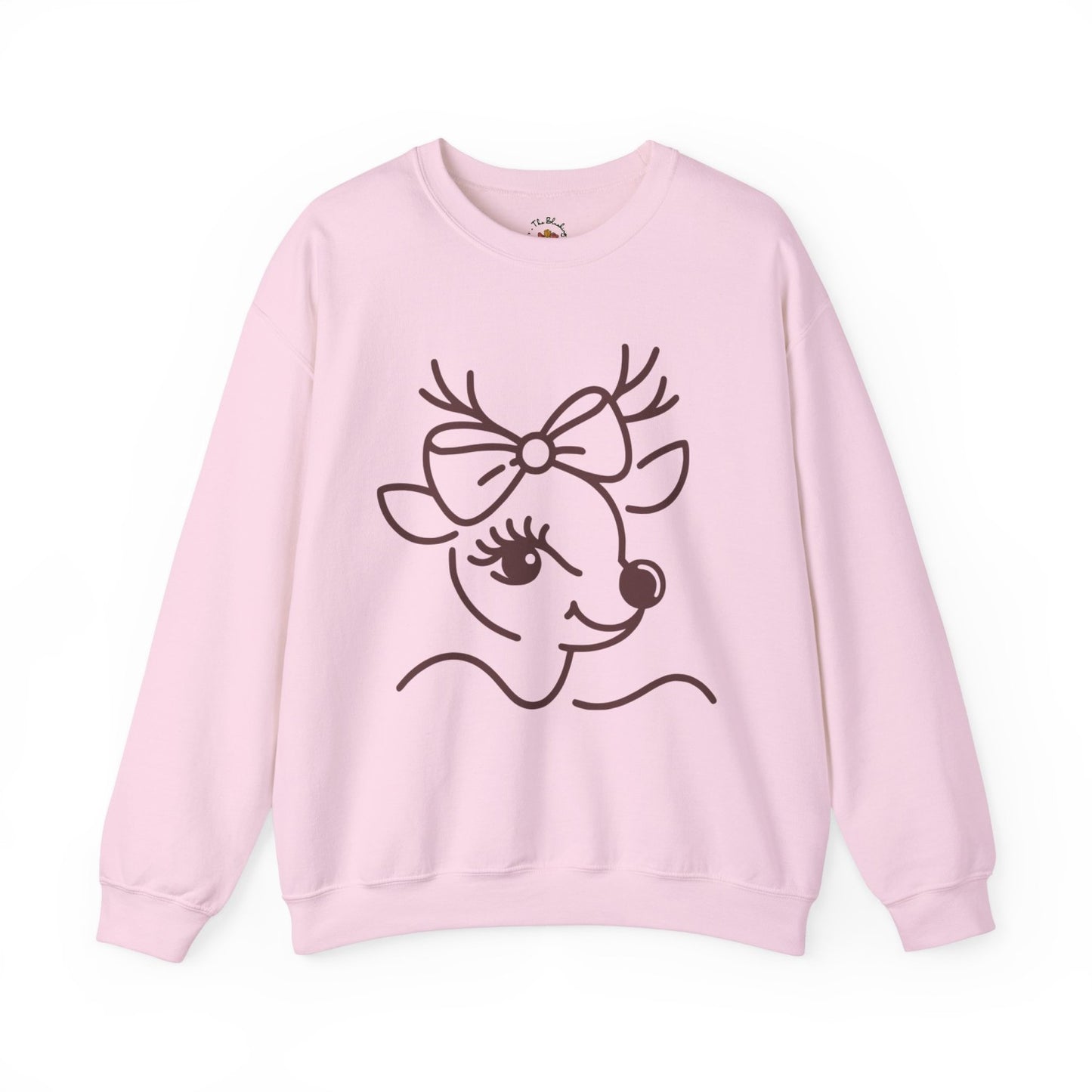 Cozy Coquette Inspired Christmas Reindeer Crewneck Sweatshirt