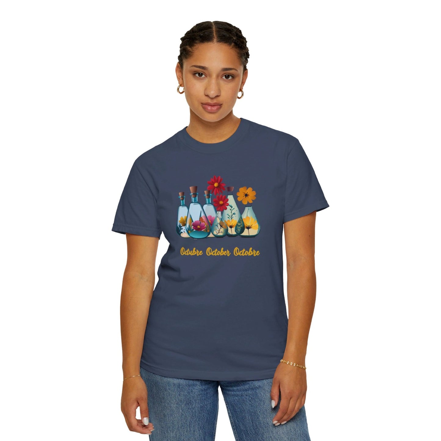 October Inspired Floral T-Shirt Featuring Cosmos