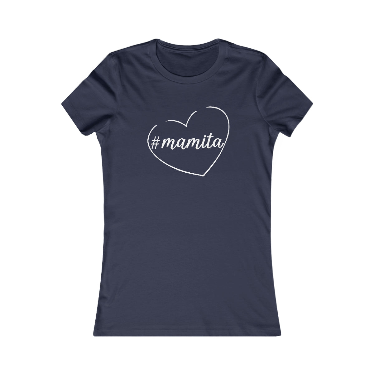 Cute Black Tee for Women with Simple Hashtag Mamita Heart Design