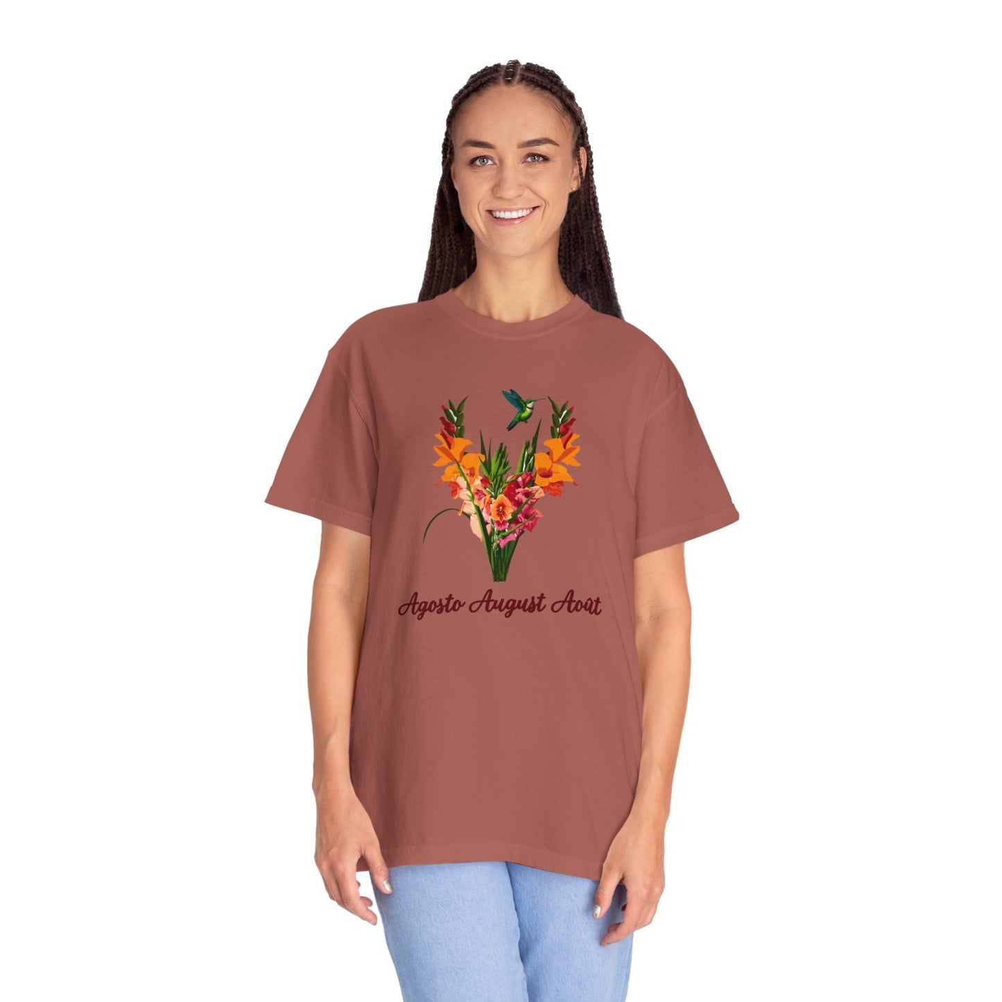 August Inspired Floral T-Shirt Featuring Gladiolus Flowers