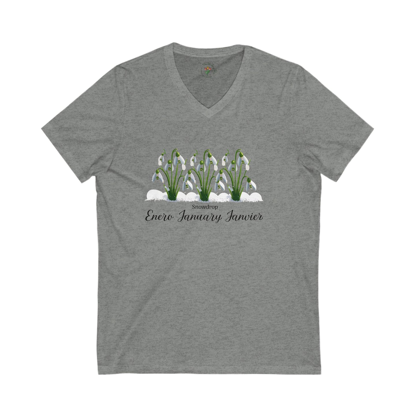 January Snowdrop Short Sleeve V-Neck Tee