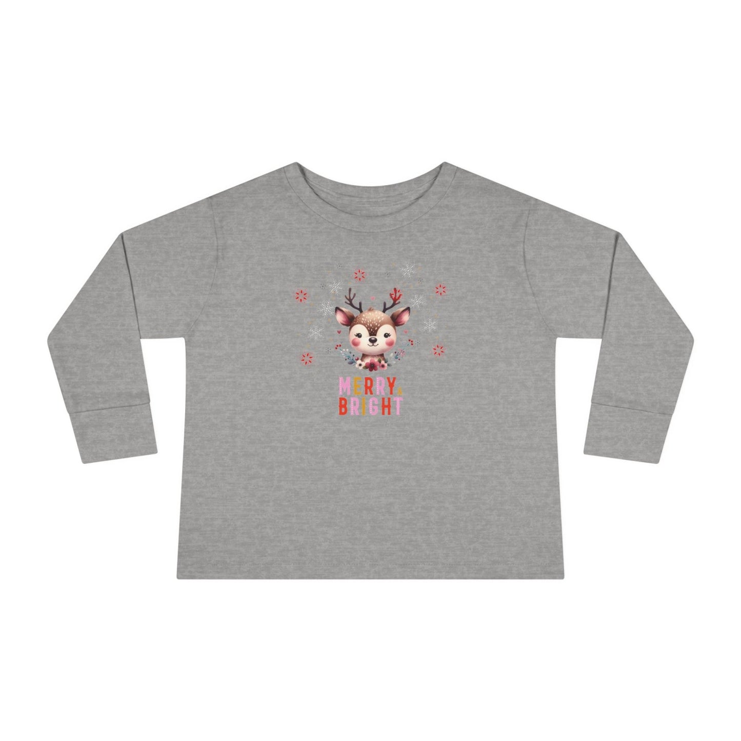 Toddler Merry Bright Reindeer Long Sleeve Tee