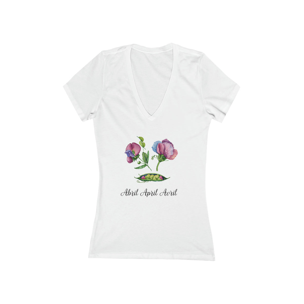 Flirty Woman Tee April Birthday Flower Sweet Pea