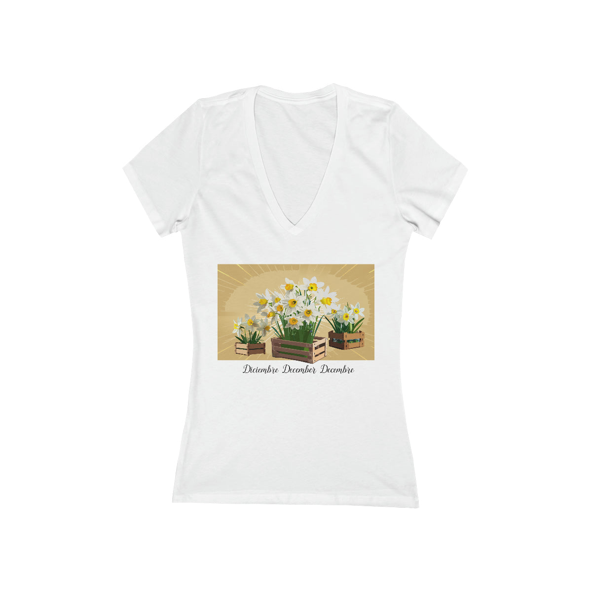 Flirty Women Tee December Birthday Flower Narcissus