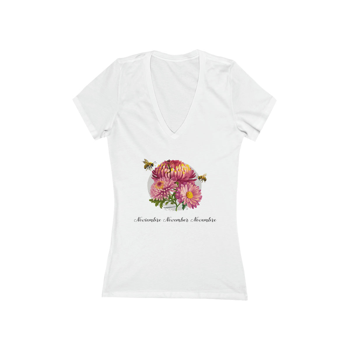 Flirty Women Tee November Birthday Flower Chrysanthemums