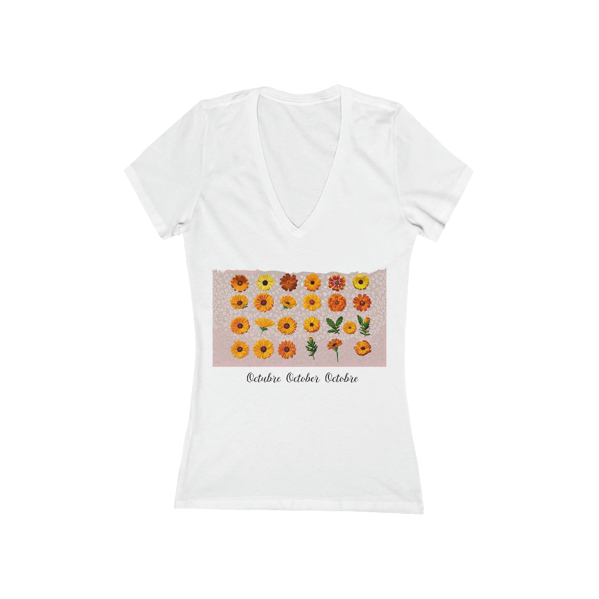 Flirty Women Tee October Birthday Flower Marigolds