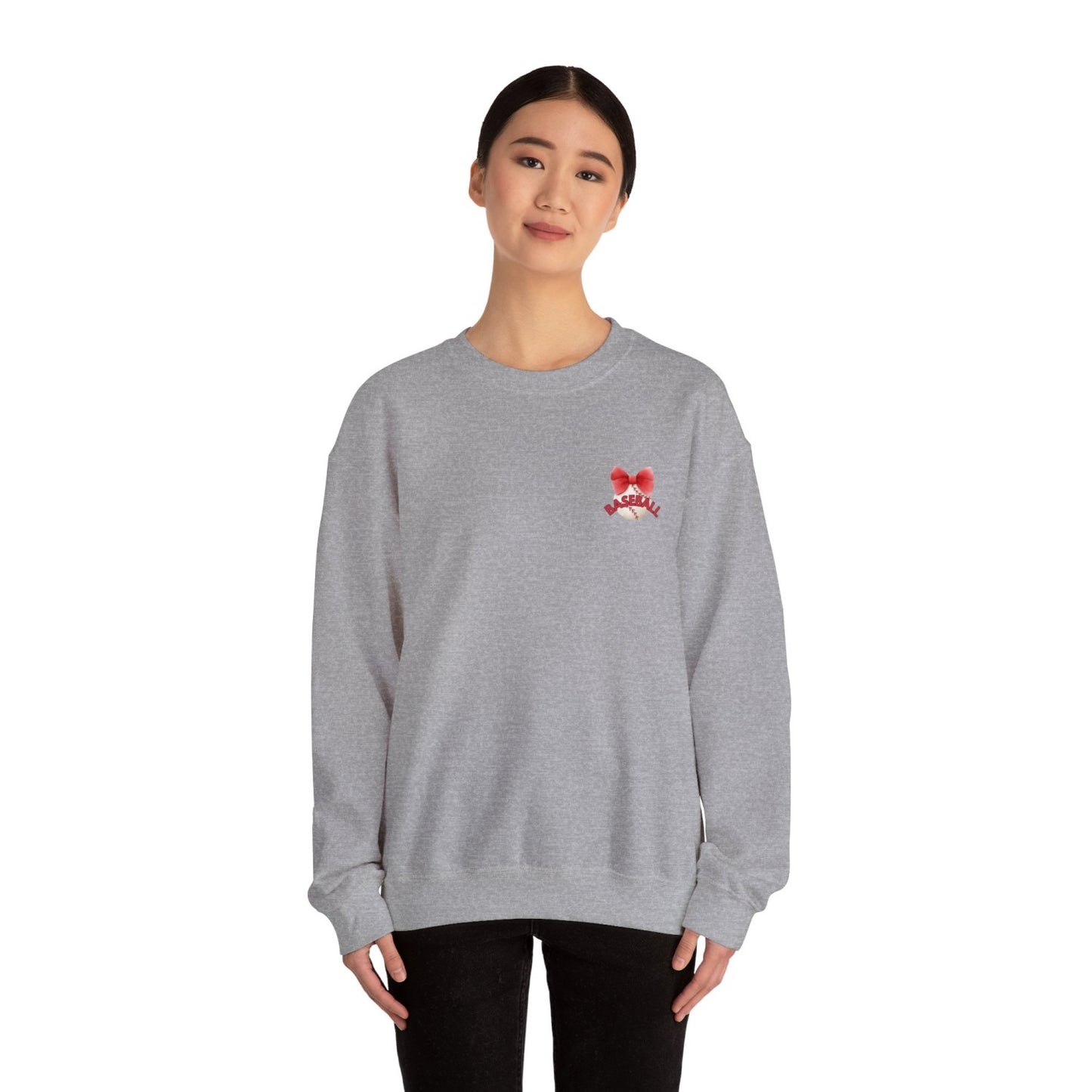 Comfy Coquette Inspired Baseball Crewneck Sweatshirt