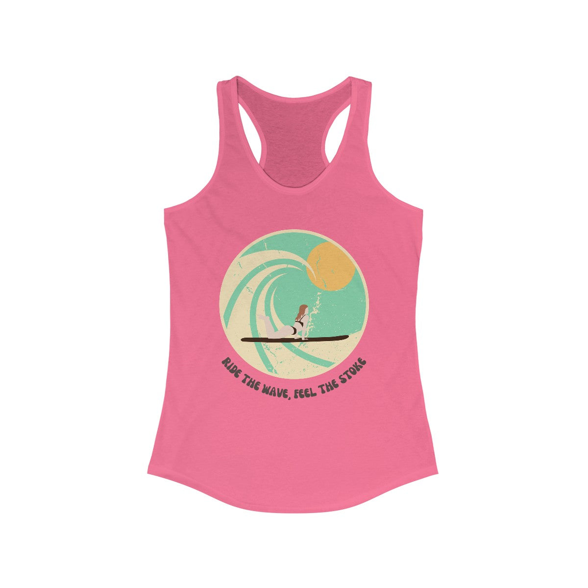 Chic Surfer Themed Racerback Tank with Cool Phrase