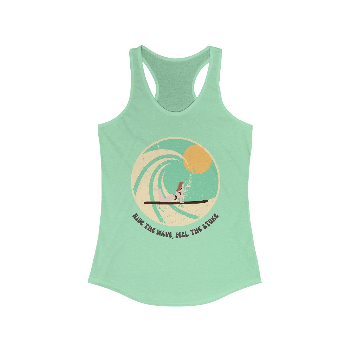Chic Surfer Themed Racerback Tank with Cool Phrase