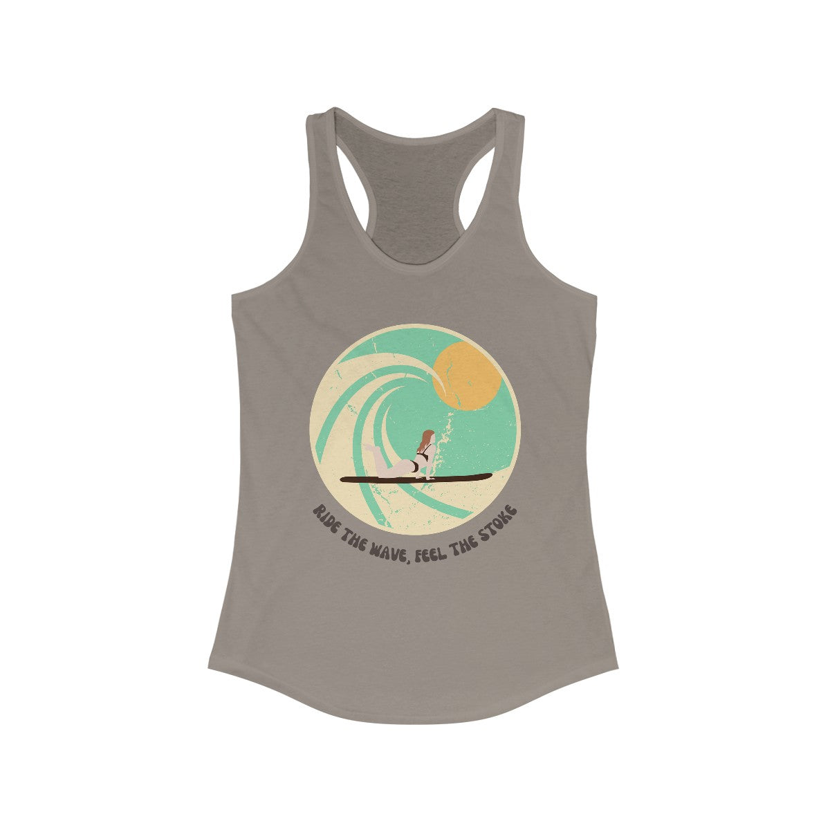 Chic Surfer Themed Racerback Tank with Cool Phrase