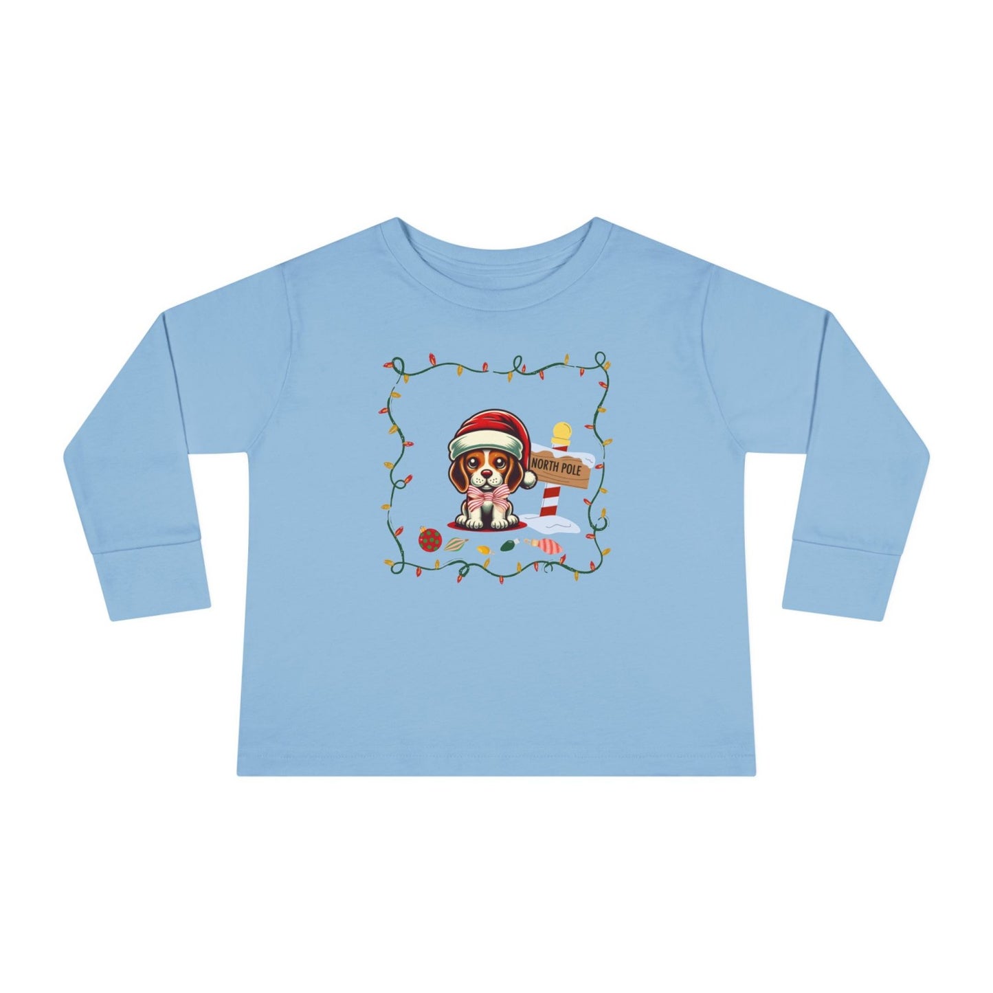Toddler North Pole Beagle Long Sleeve Tee