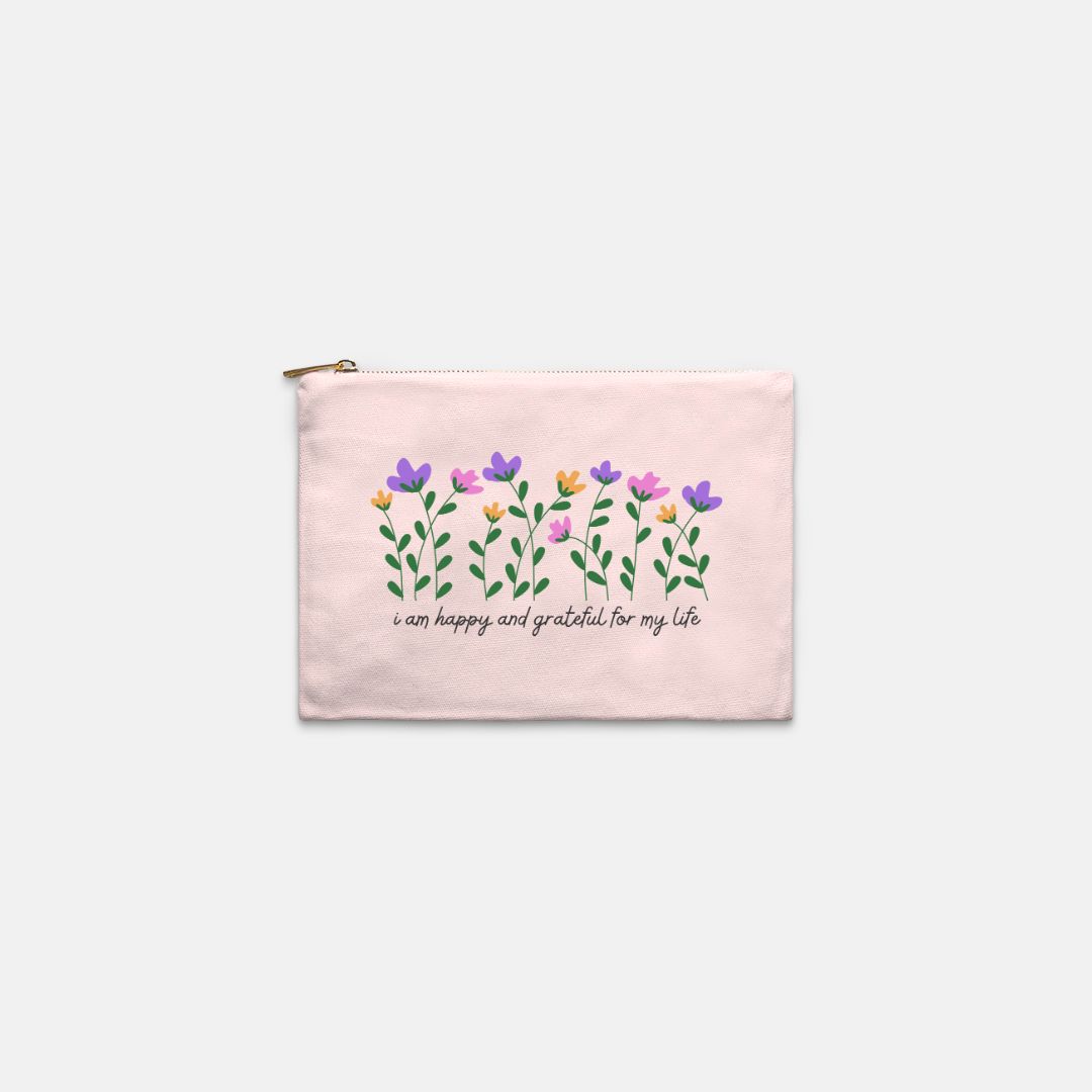 Chic Cosmetic Bag with Inspiring Phrase