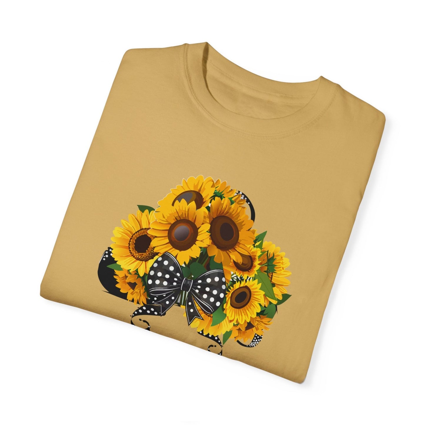 August Inspired Floral T-Shirt Featuring Sunflowers Bouquet