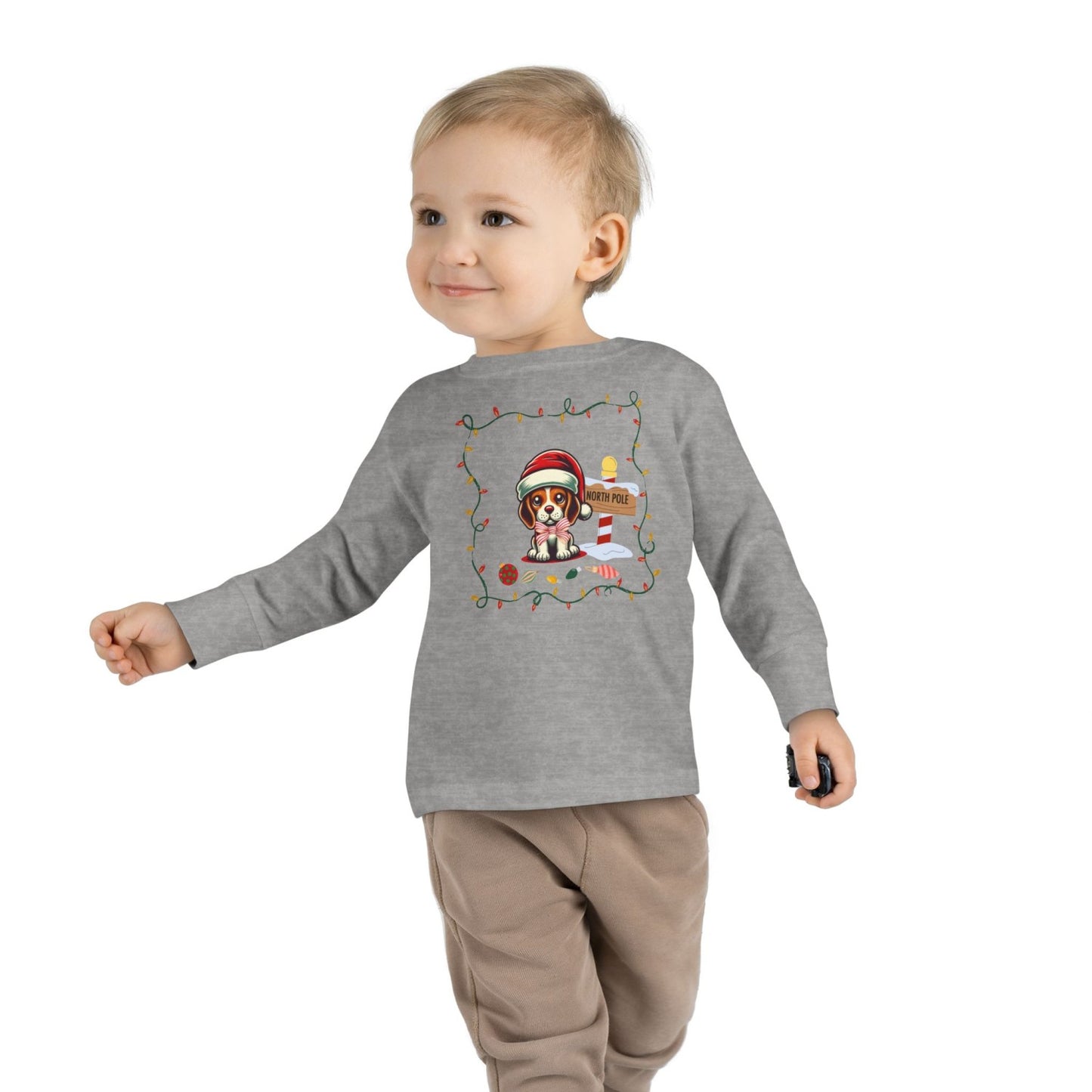 Toddler North Pole Beagle Long Sleeve Tee