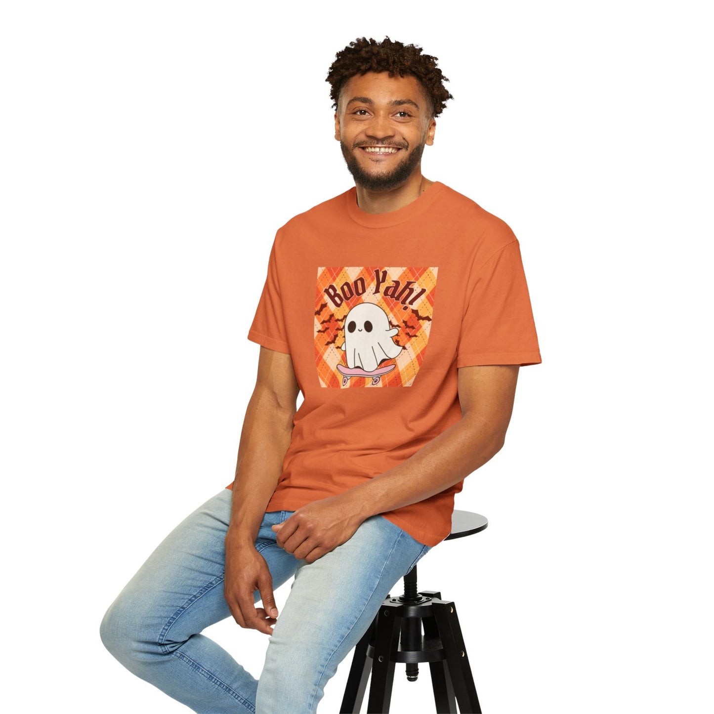 Funny Inspired Halloween T-Shirt Featuring Skater Ghost