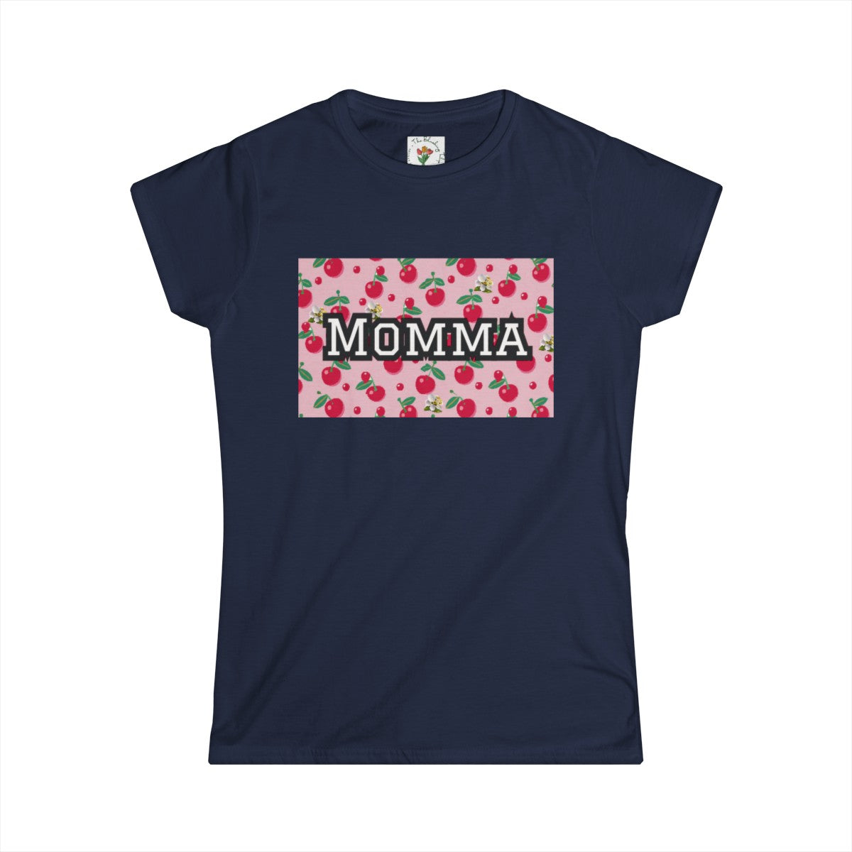 Cute Cherries Momma University Logo Softstyle Tee