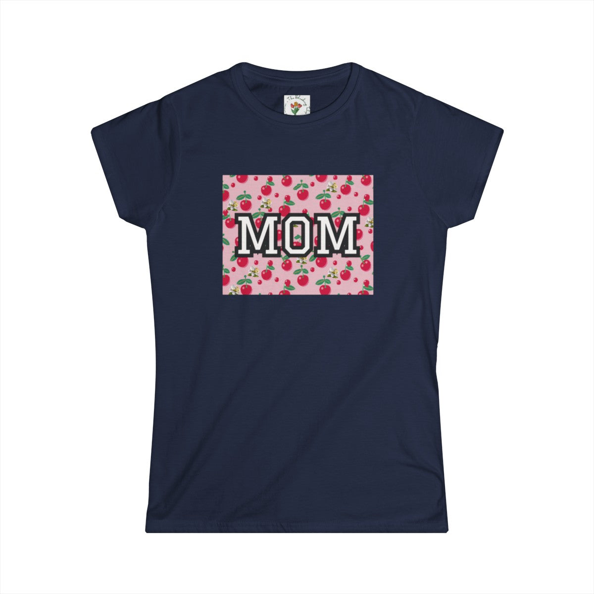 Cute Cherries Mom University Logo Softstyle Tee