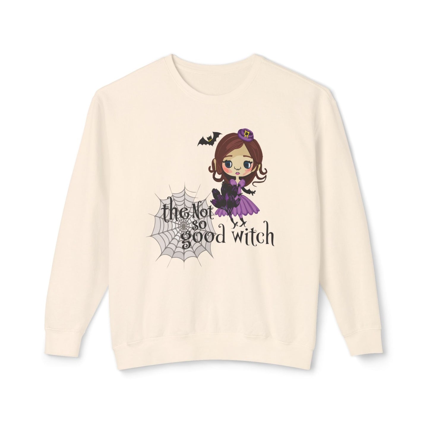 Vintage Inspired Halloween Sweatshirt Featuring A Naughty Witch