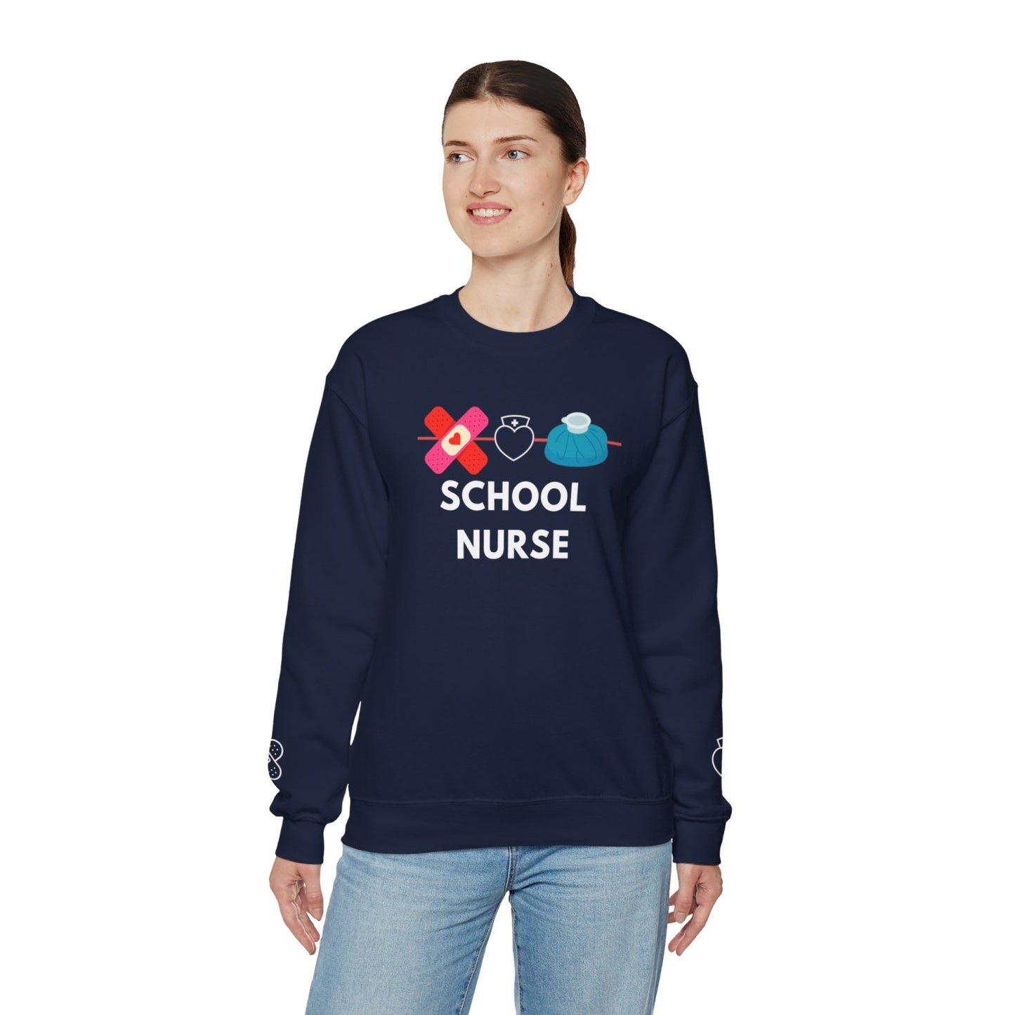 Comfy School Nurse Crewneck Sweatshirt