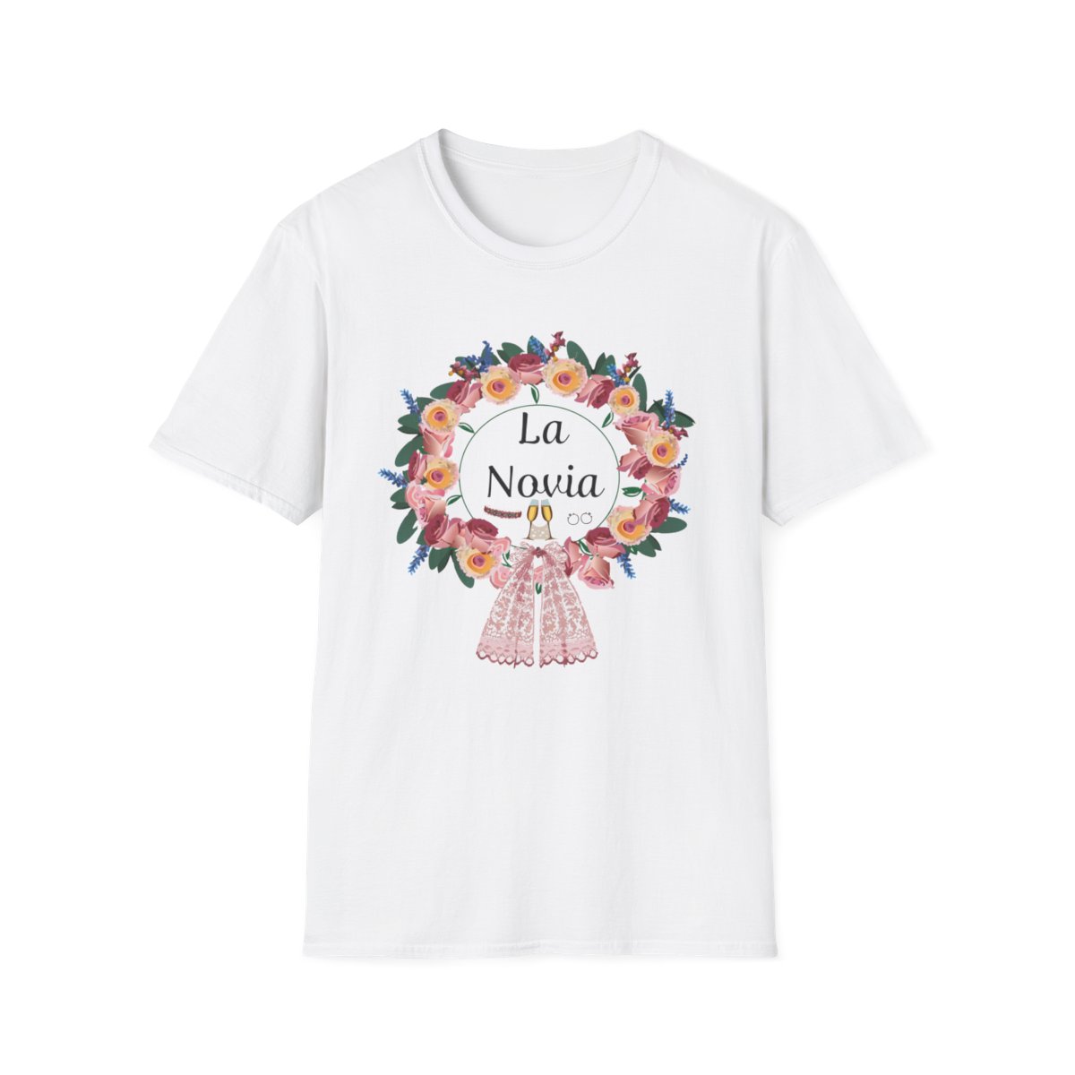 Bride Floral Wreath Softstyle T-Shirt in Spanish Novia