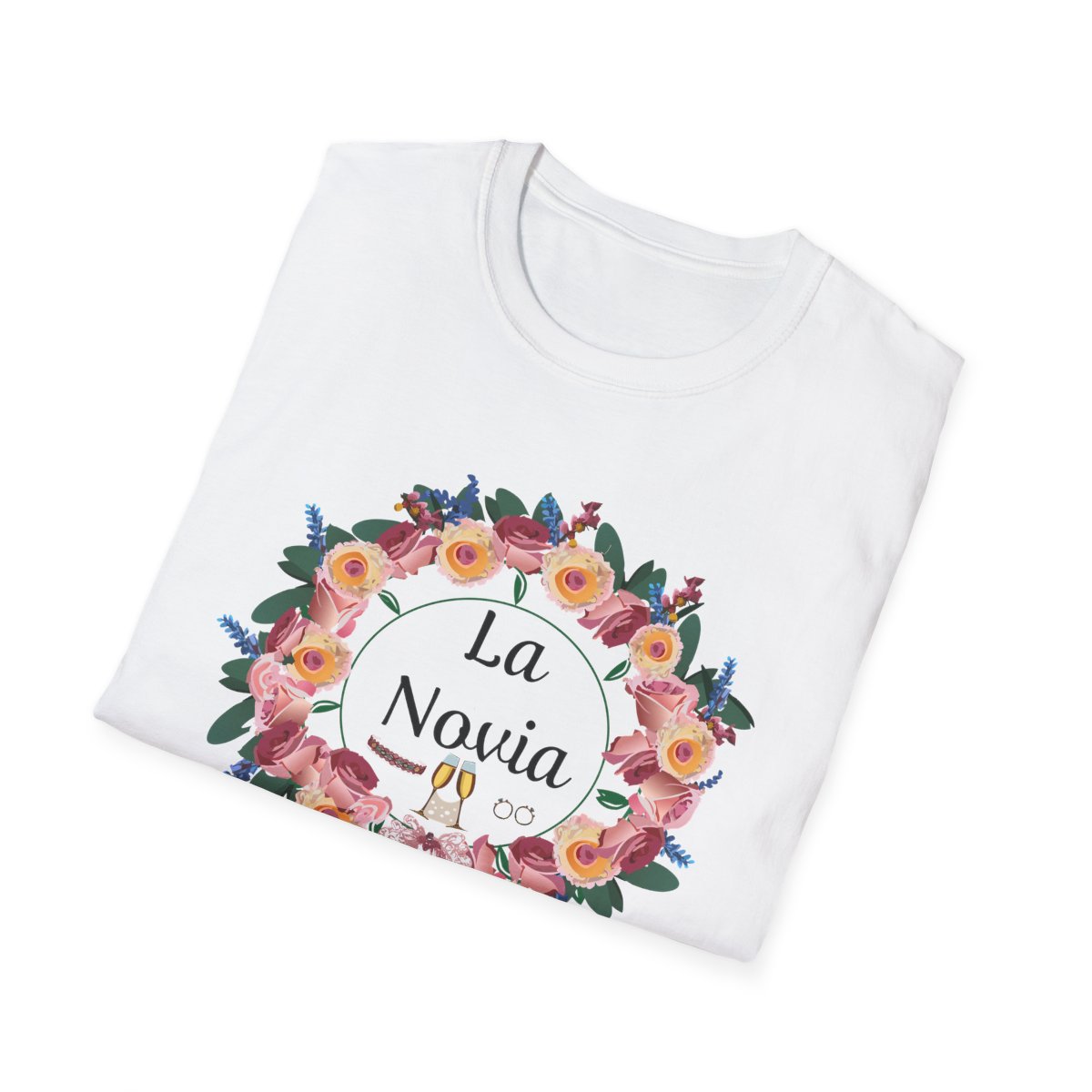 Bride Floral Wreath Softstyle T-Shirt in Spanish Novia