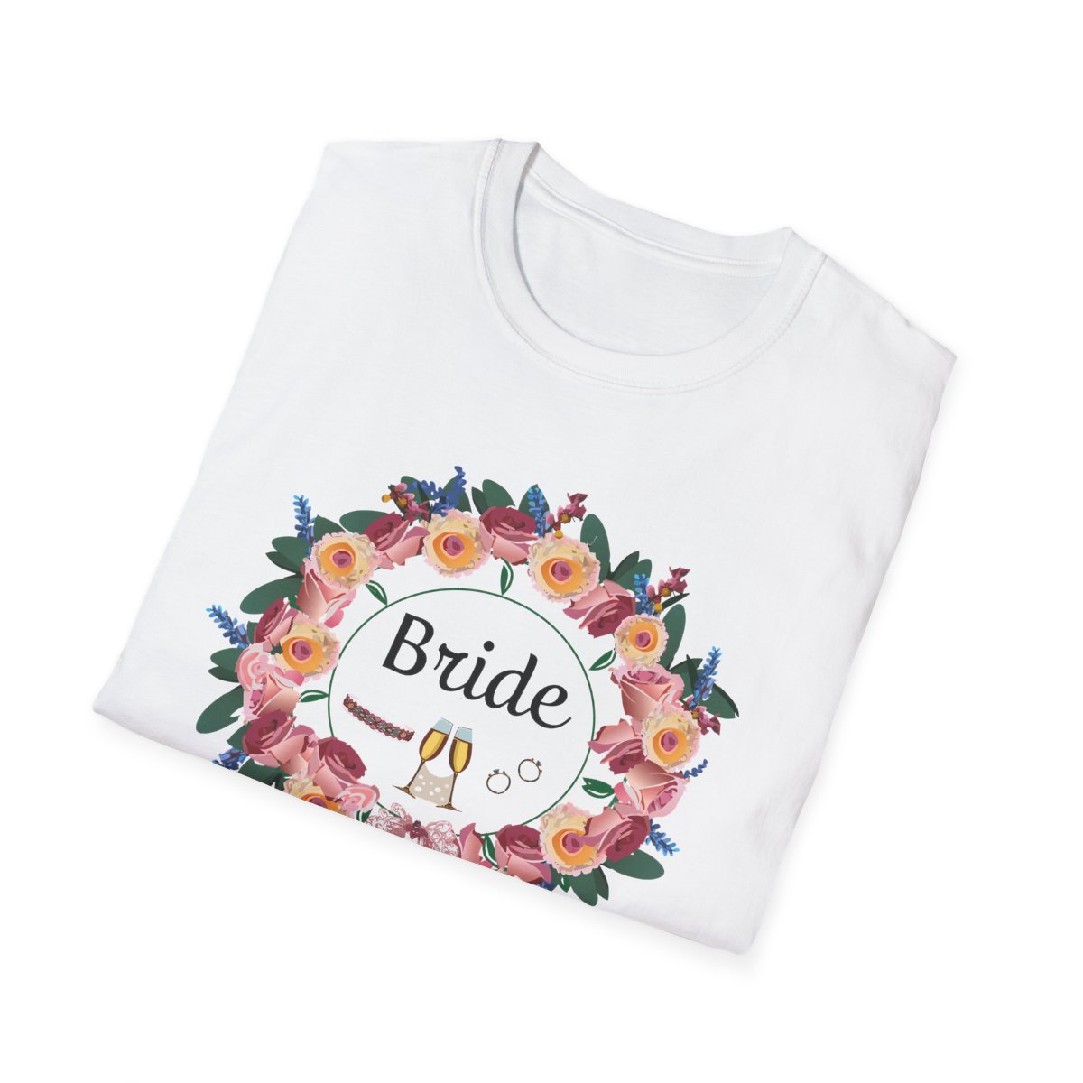 Bride Floral Wreath Softstyle T-Shirt in English