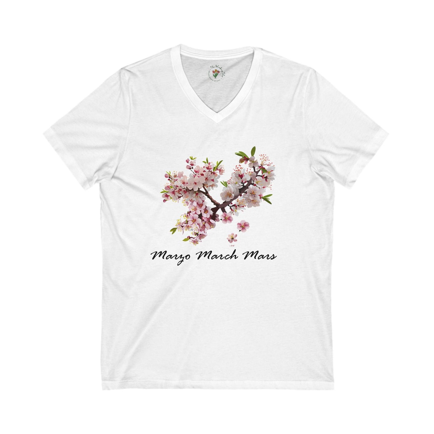 Cute Cherry Blossom V-Neck Tee for Sakura Lovers