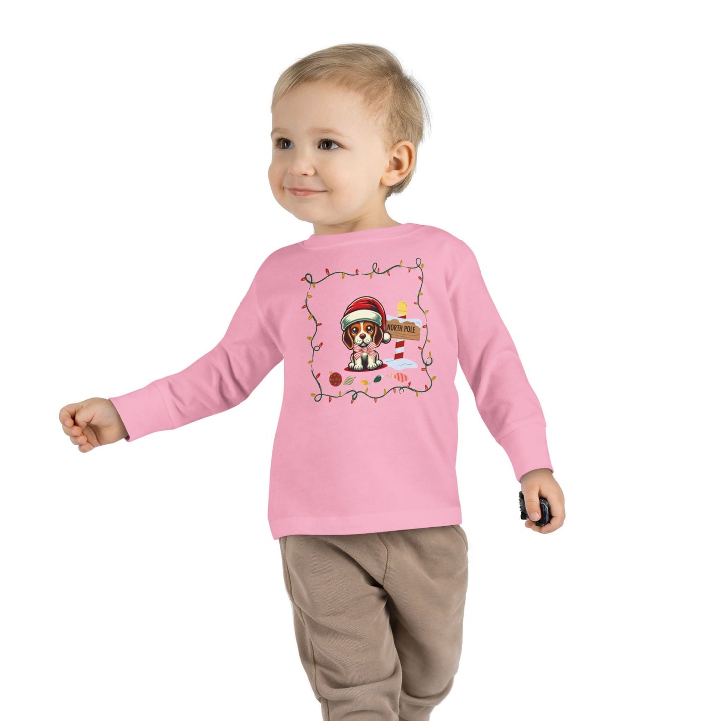Toddler North Pole Beagle Long Sleeve Tee
