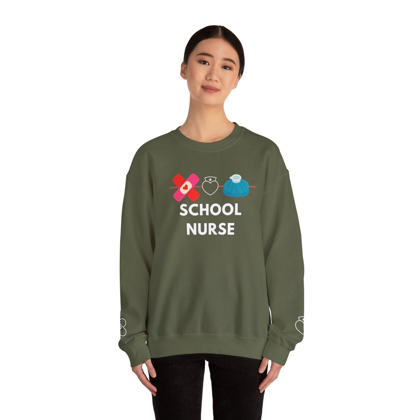 Comfy School Nurse Crewneck Sweatshirt