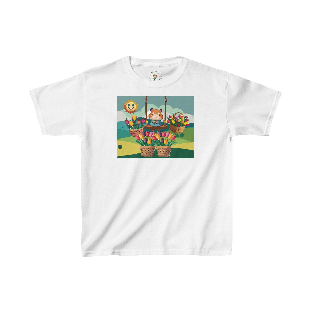 Swing Hamster Girl with Tulips Heavy Cottonâ„¢ Tee