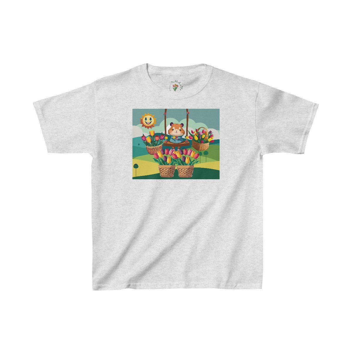 Swing Hamster Girl with Tulips Heavy Cottonâ„¢ Tee