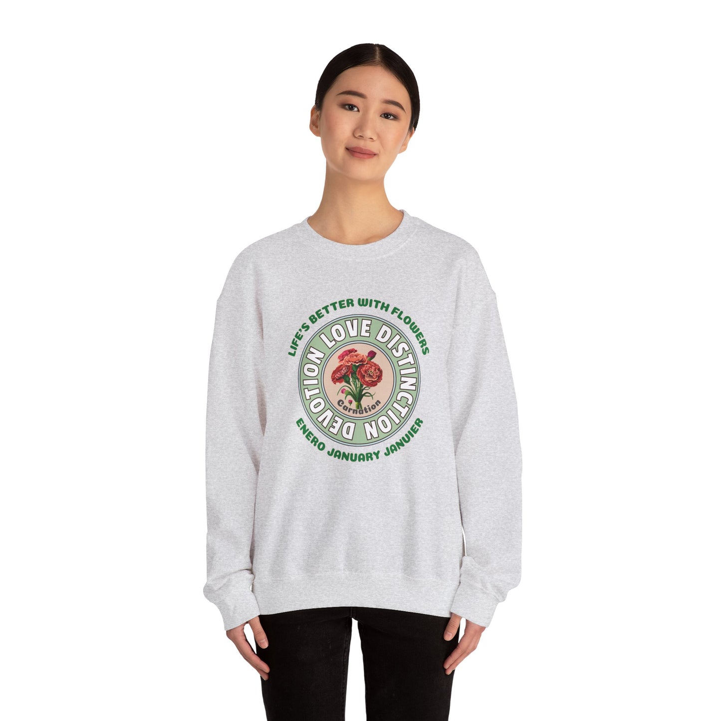 January Carnation Crew Neck Sweatshirt