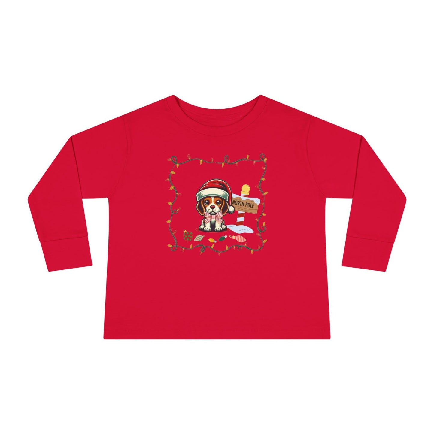 Toddler North Pole Beagle Long Sleeve Tee