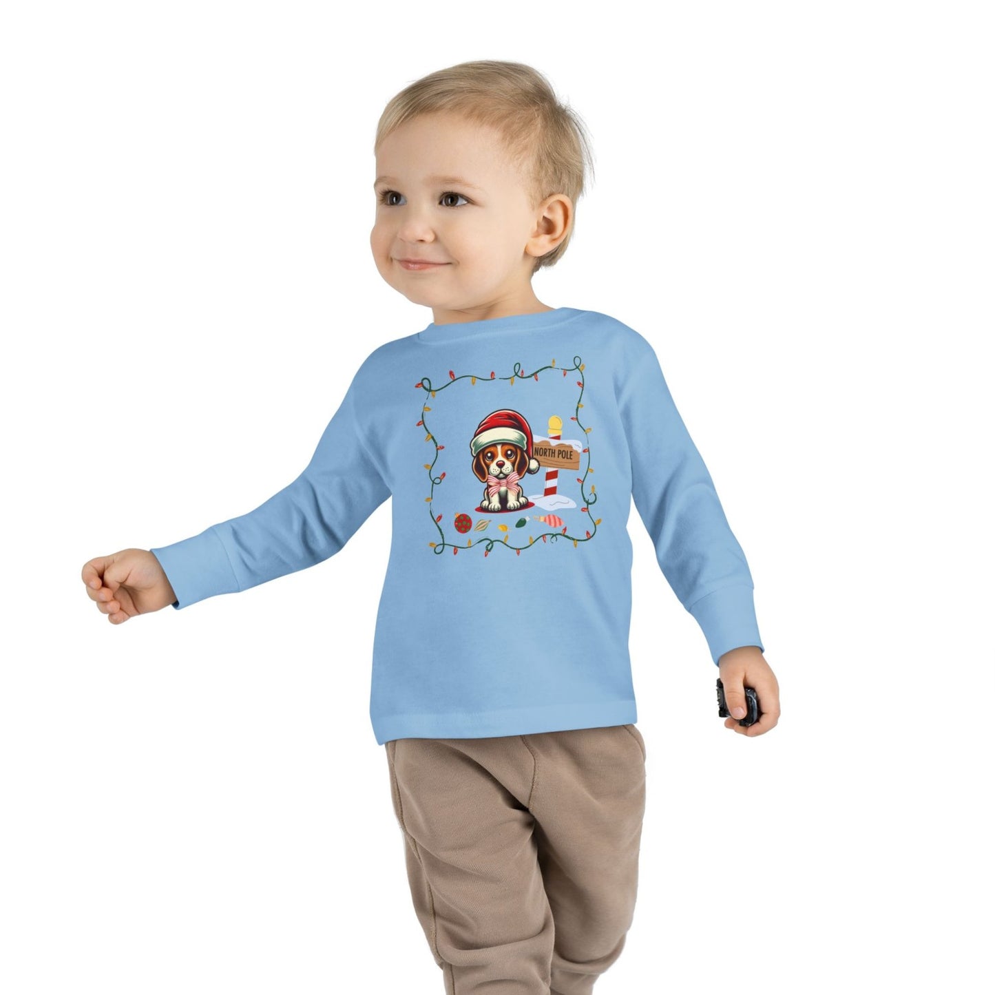 Toddler North Pole Beagle Long Sleeve Tee