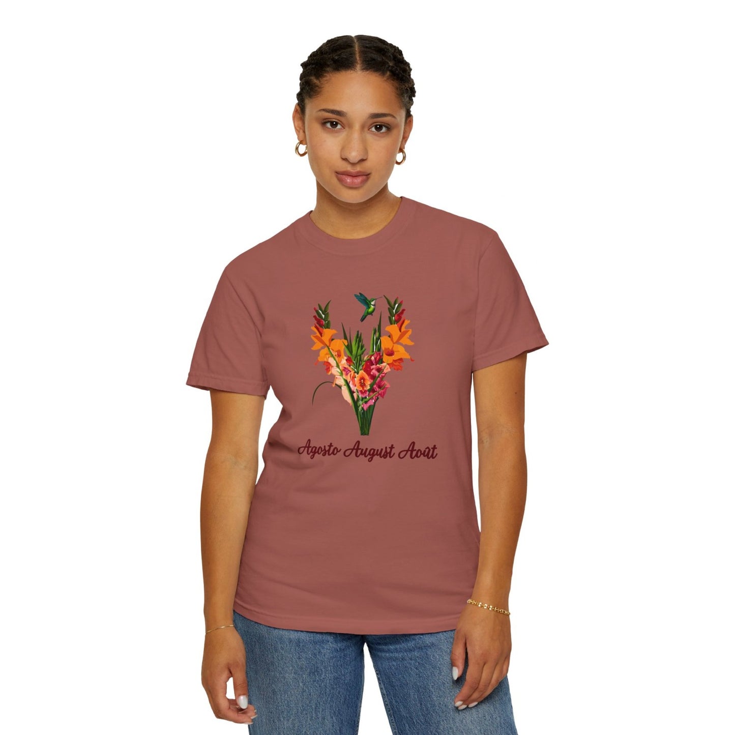 August Inspired Floral T-Shirt Featuring Gladiolus Flowers