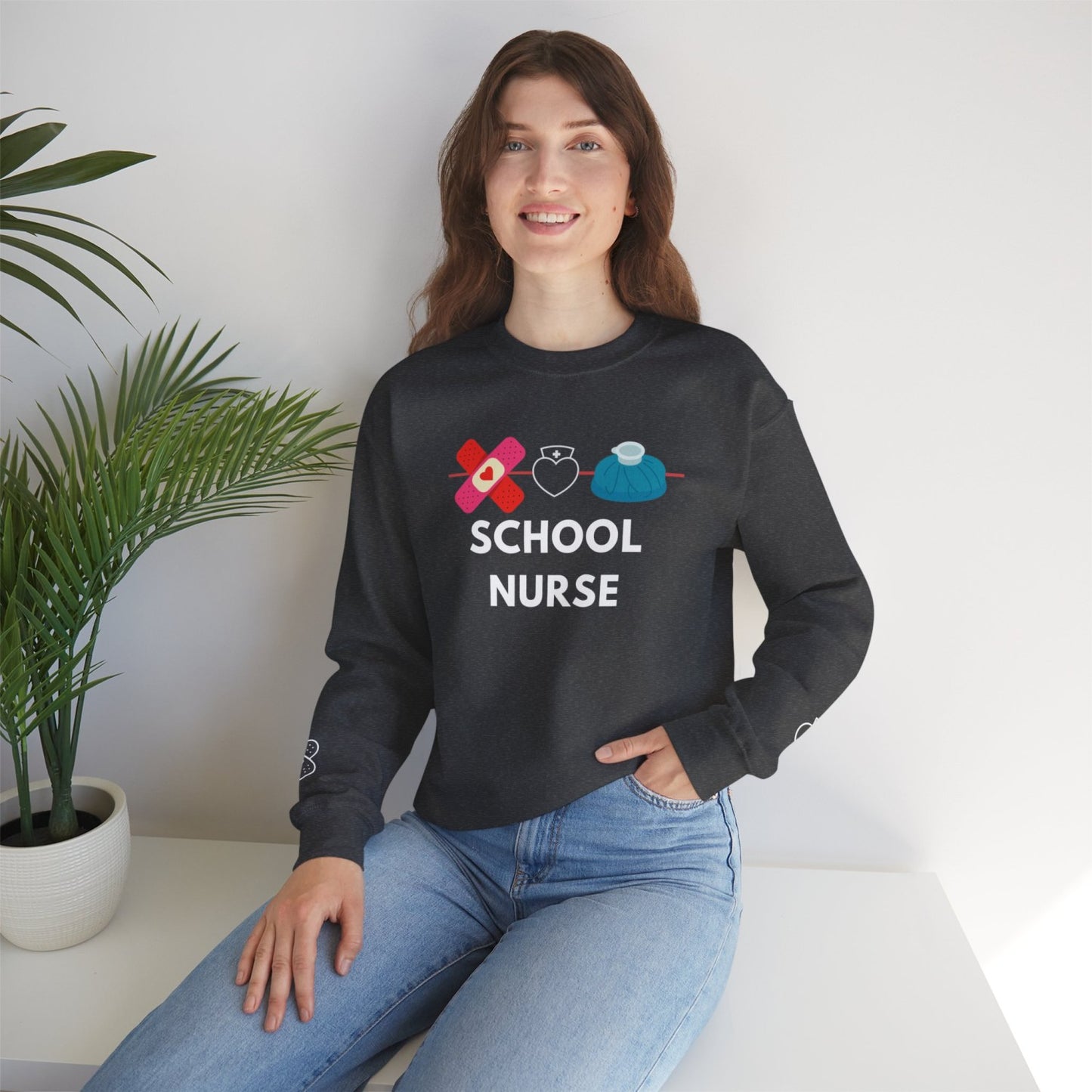 Comfy School Nurse Crewneck Sweatshirt