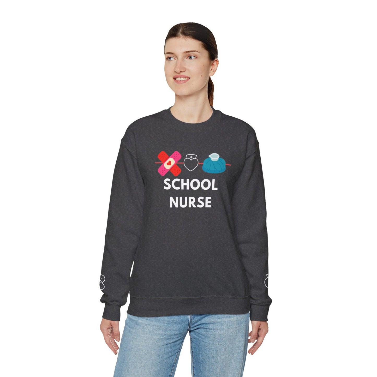 Comfy School Nurse Crewneck Sweatshirt