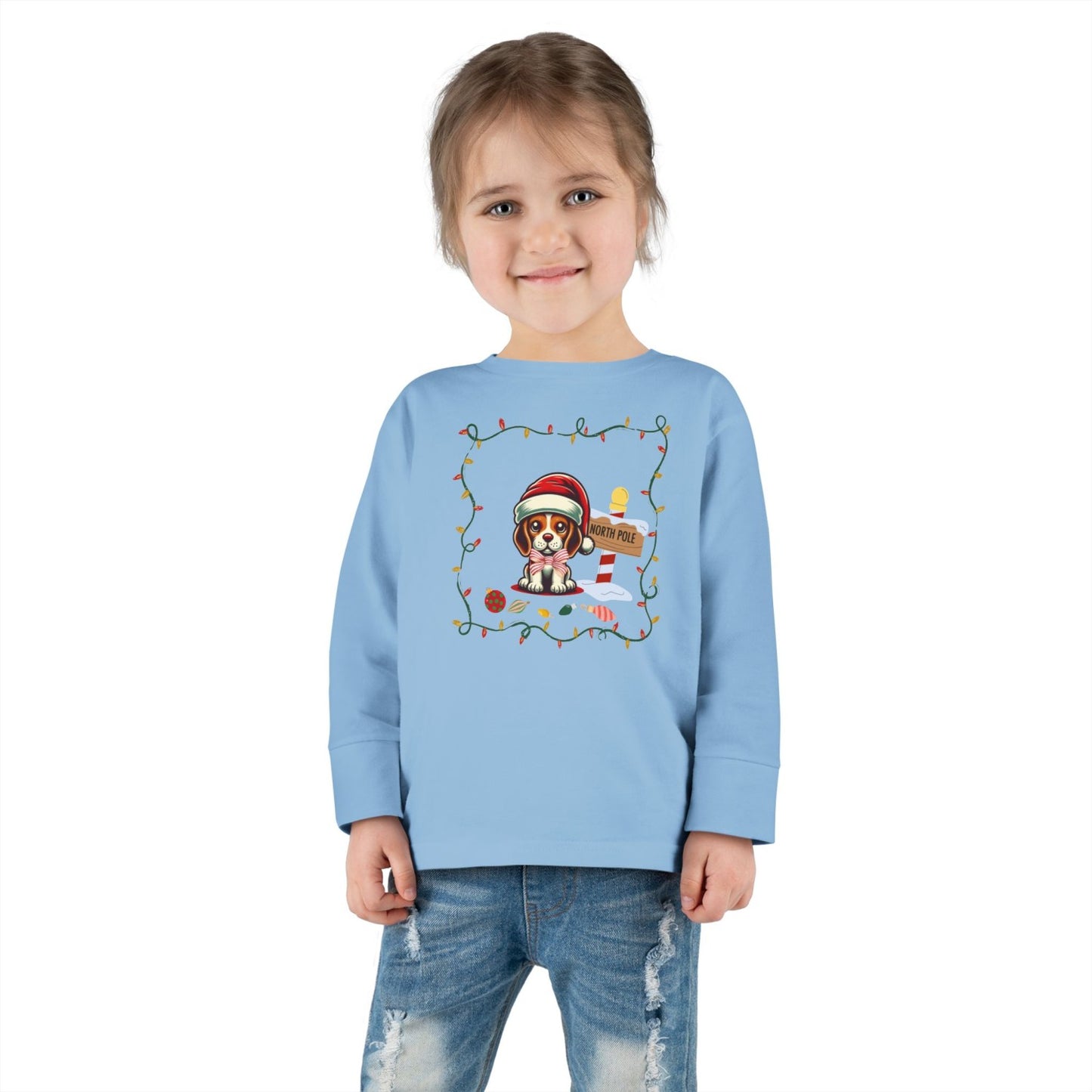 Toddler North Pole Beagle Long Sleeve Tee