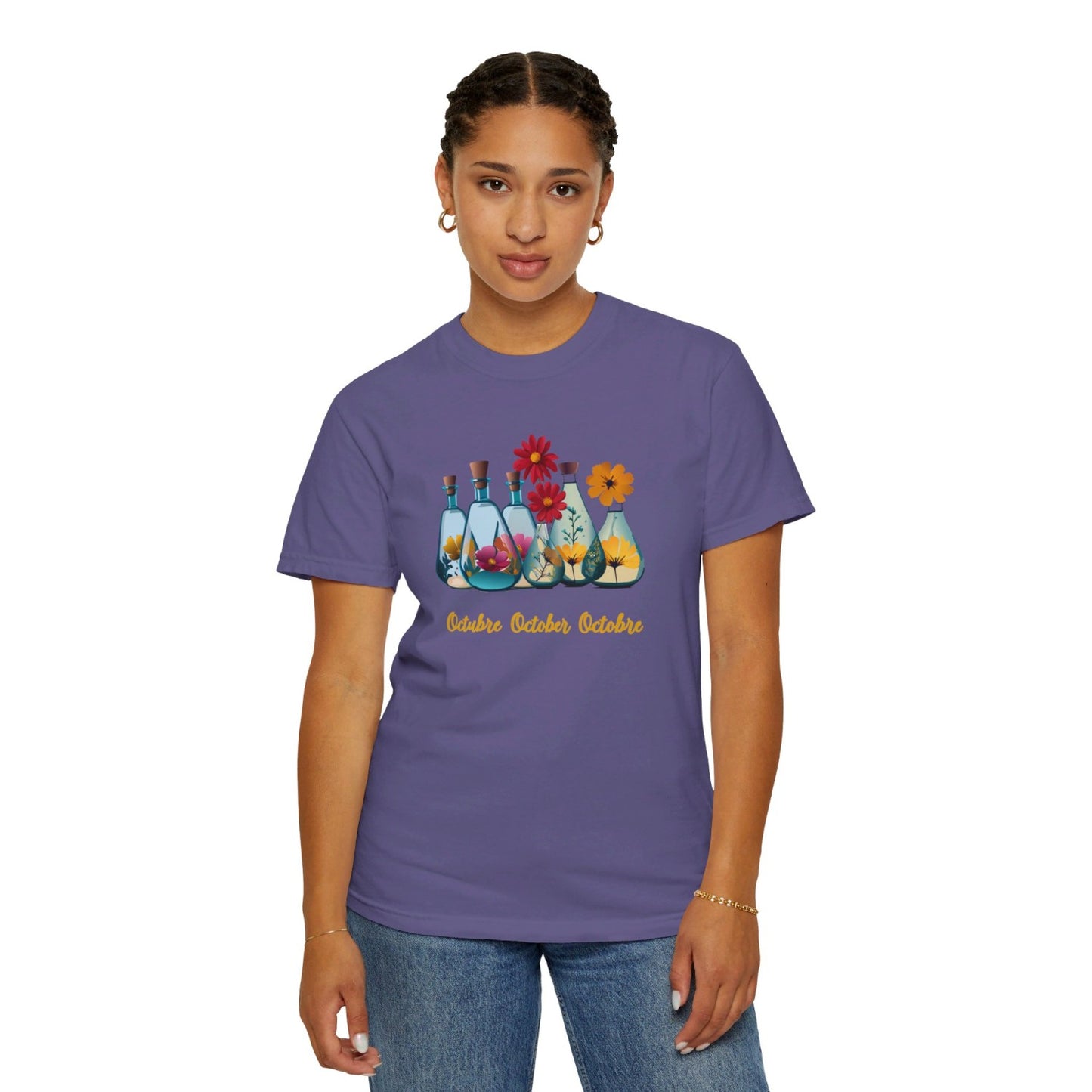 October Inspired Floral T-Shirt Featuring Cosmos