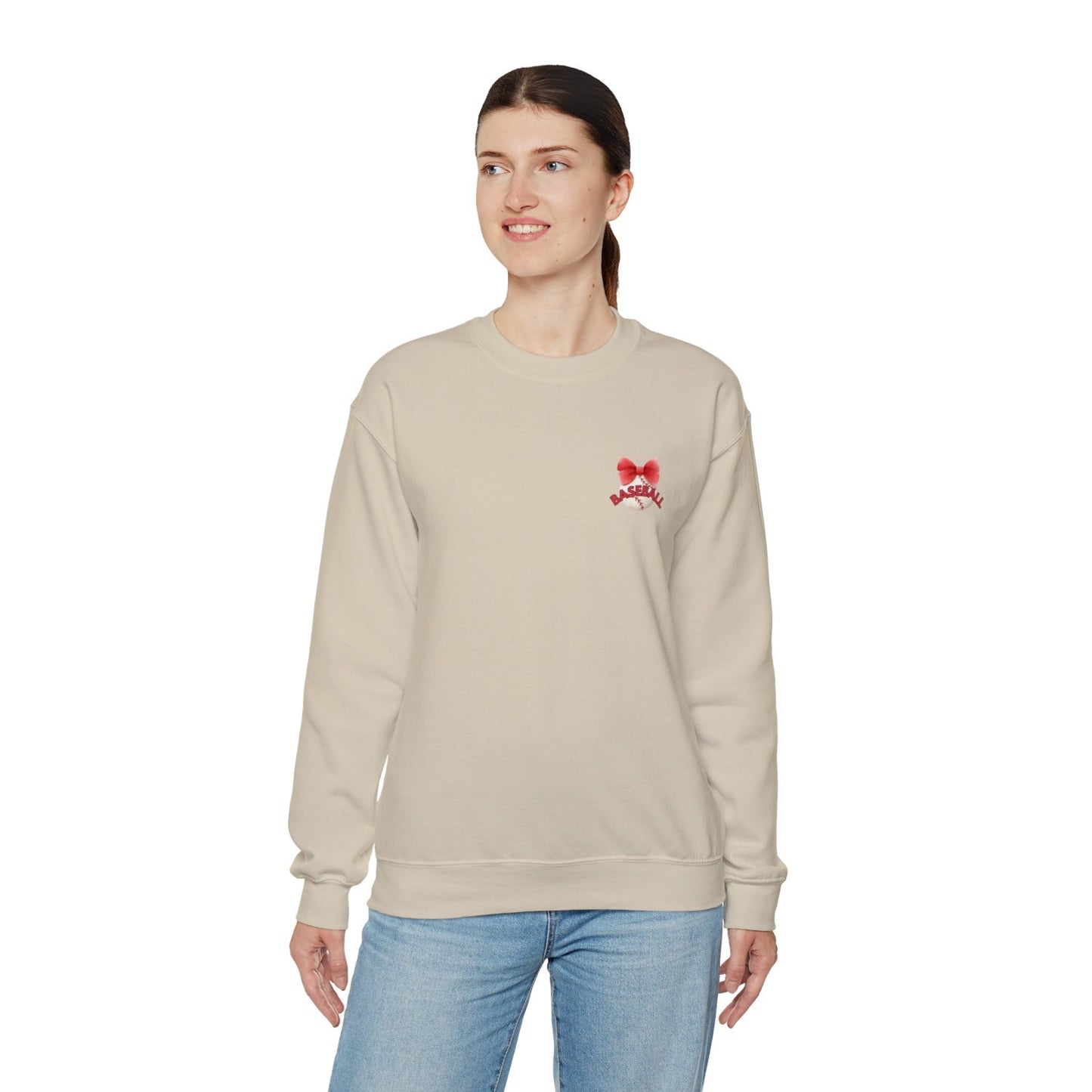 Comfy Coquette Inspired Baseball Crewneck Sweatshirt