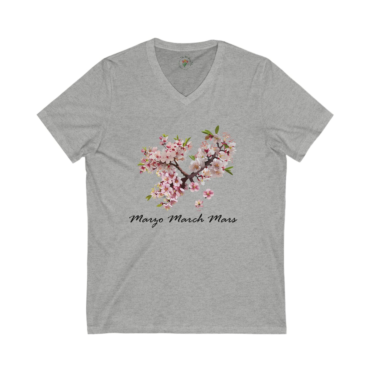 Cute Cherry Blossom V-Neck Tee for Sakura Lovers