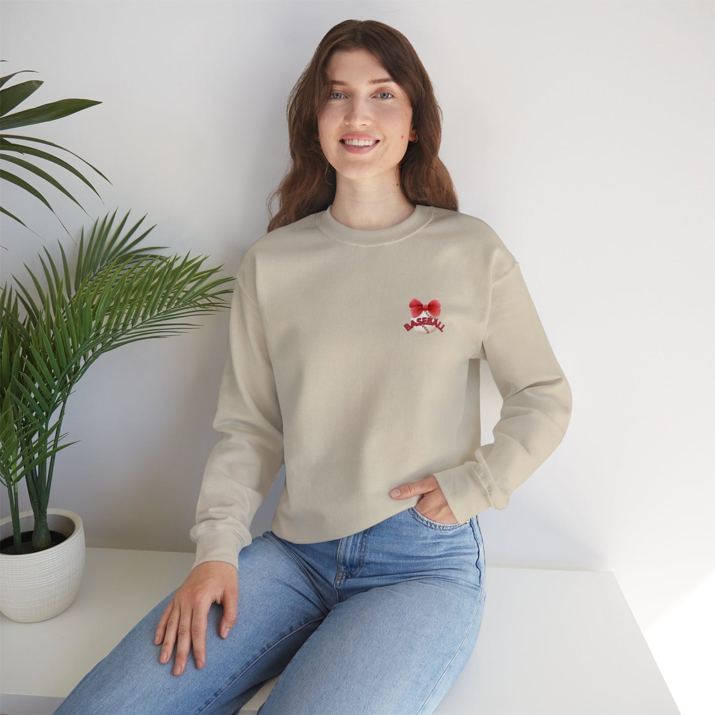Comfy Coquette Inspired Baseball Crewneck Sweatshirt