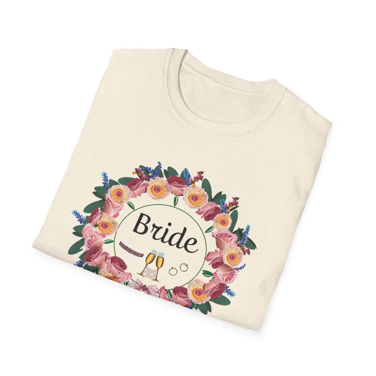 Bride Floral Wreath Softstyle T-Shirt in English