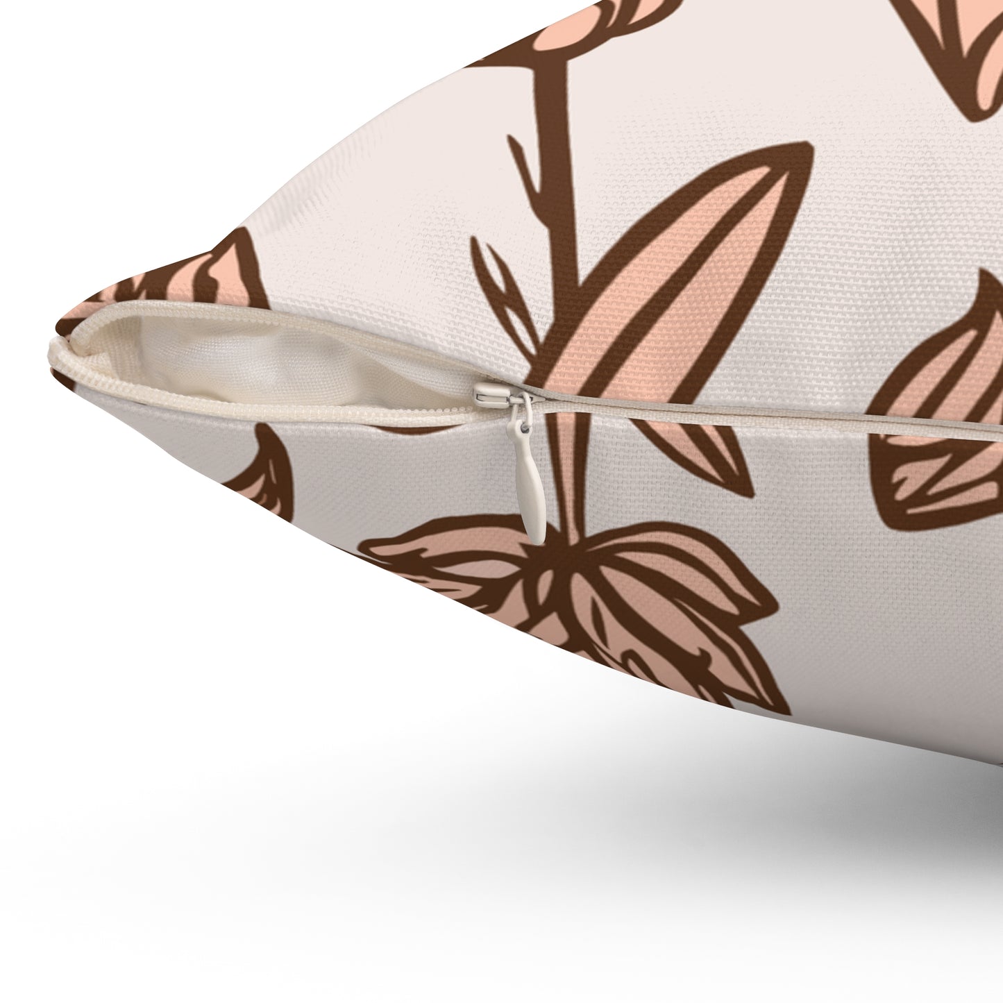 Chic Square Pillow Featuring Fringed Parrot Tulip Pattern